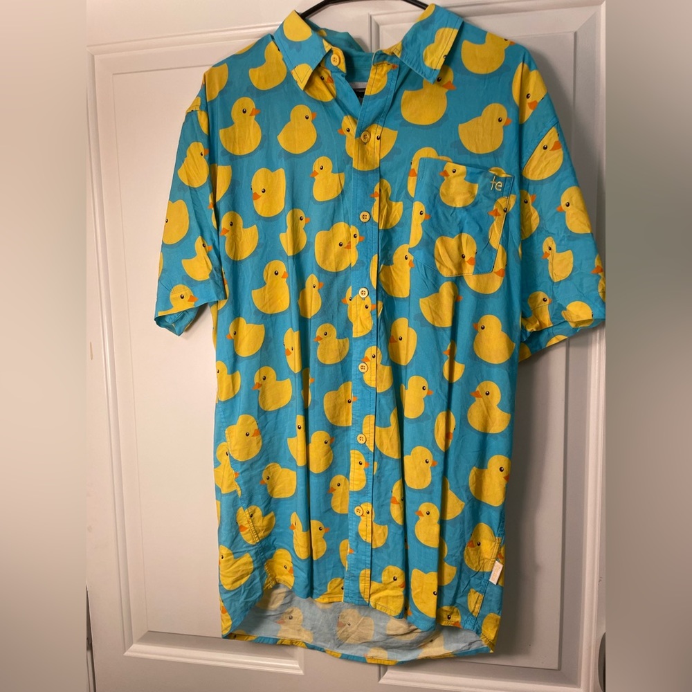 Rubber Ducky Fun Short Sleeve Button Down